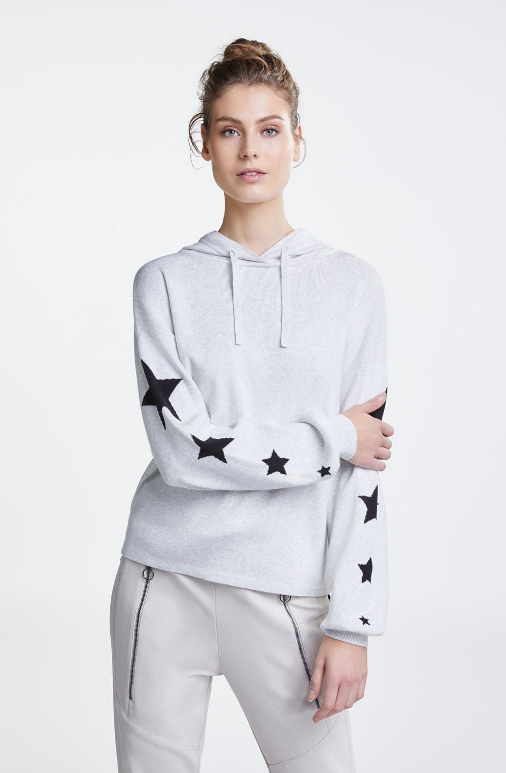 Star Design Hooded Sweater