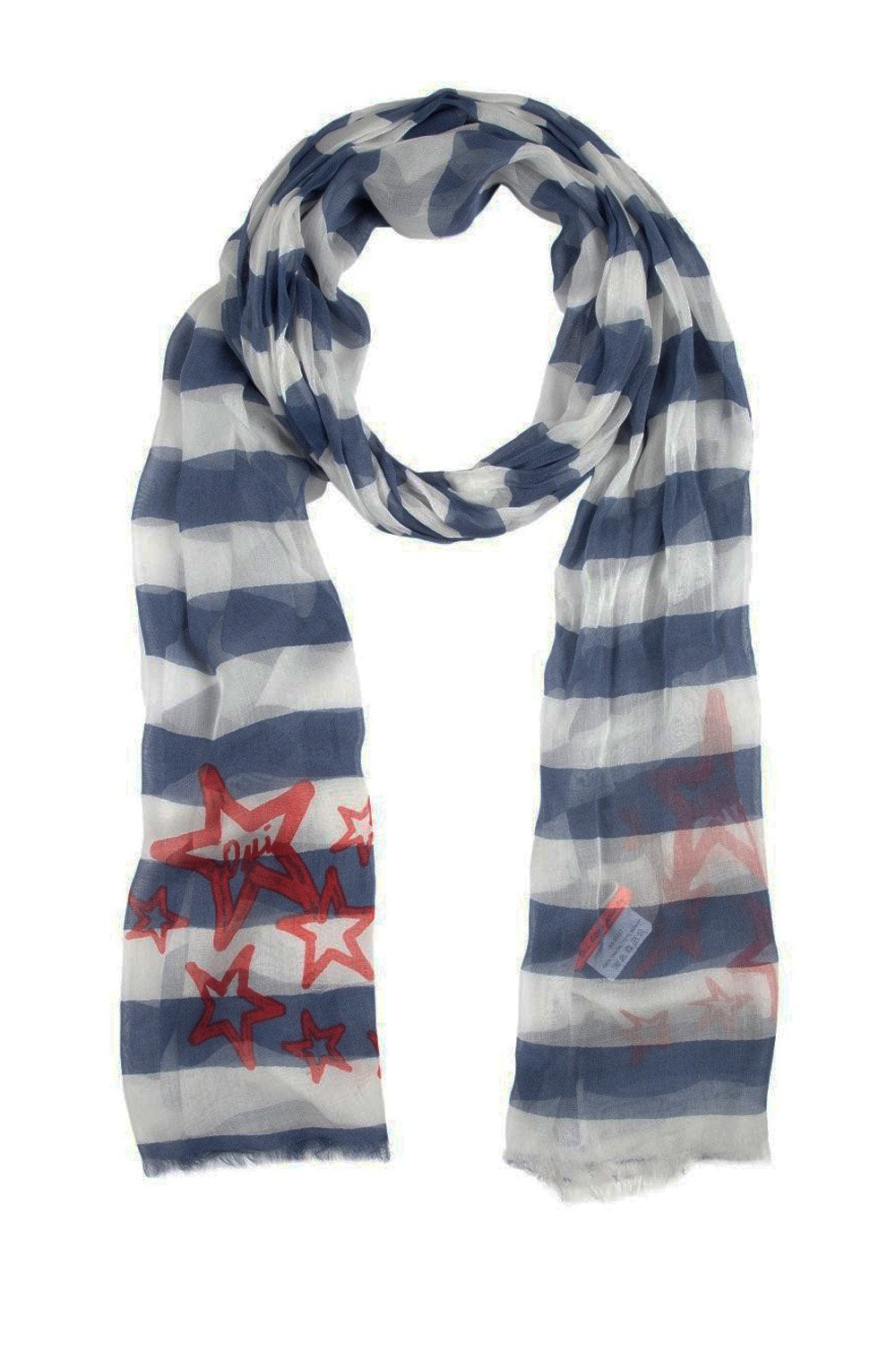 Star design striped scarf