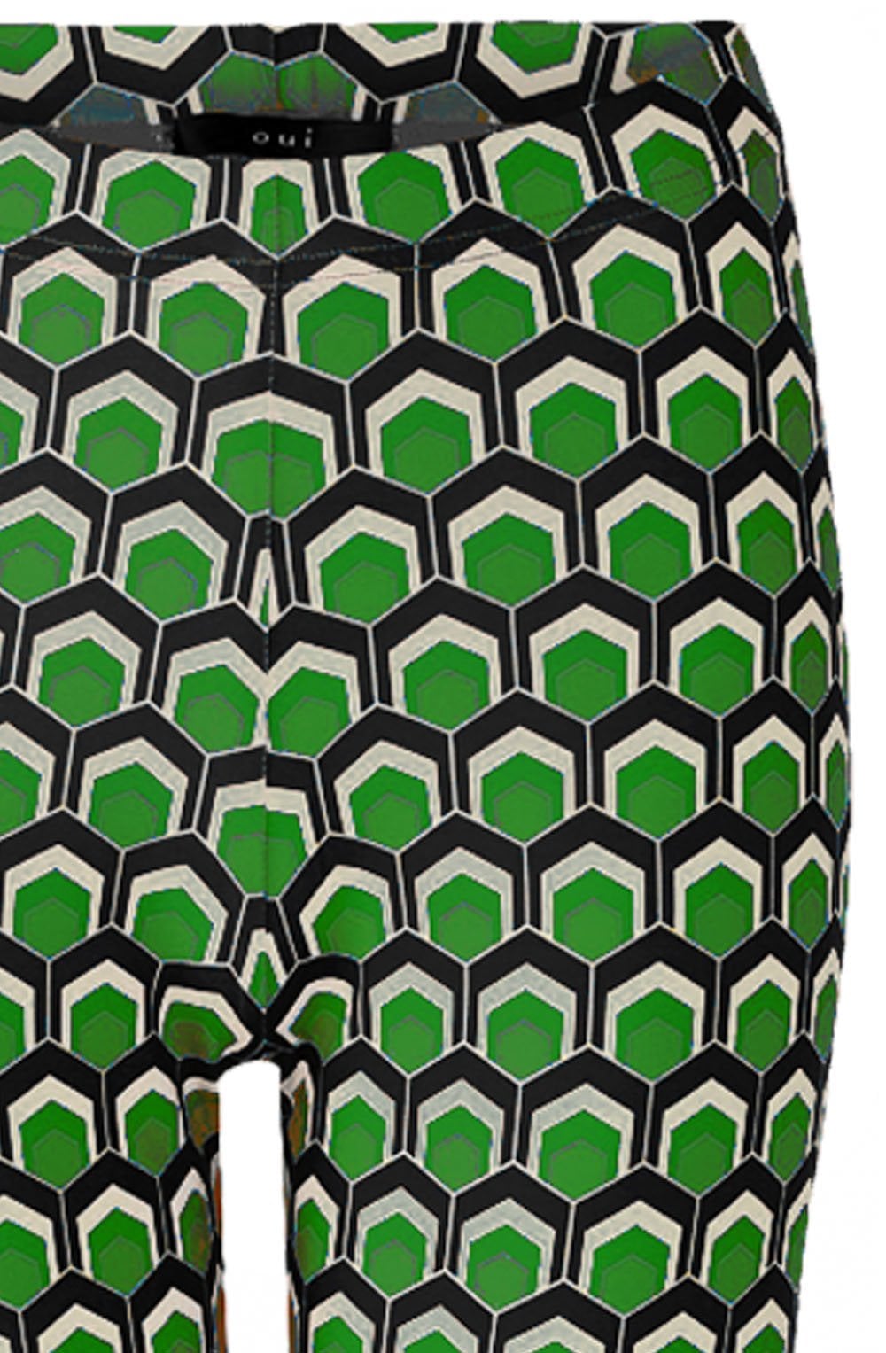 Steel Grey and Green Wide Leg Jersey Trousers