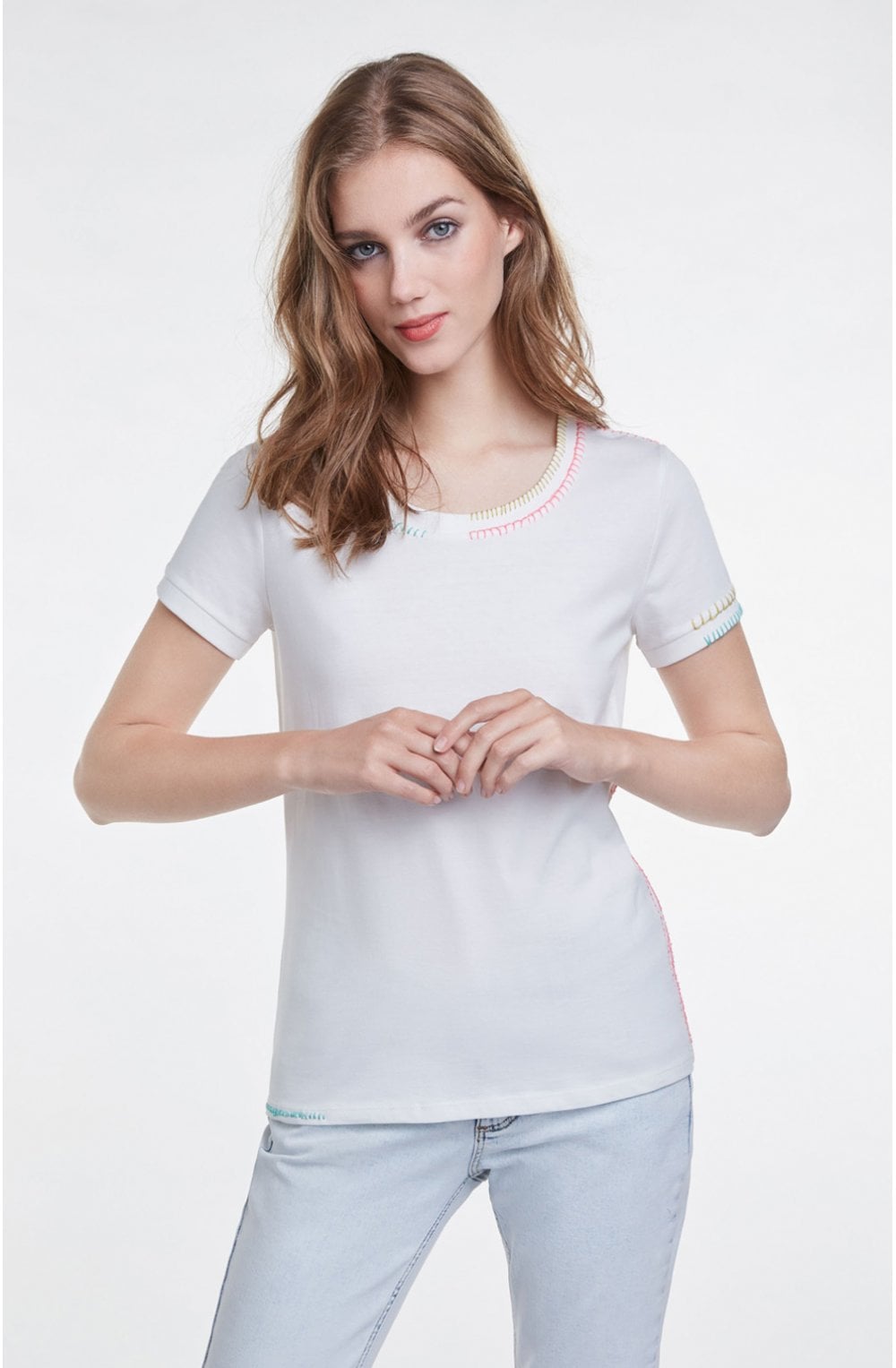 Stitch Detailed T Shirt