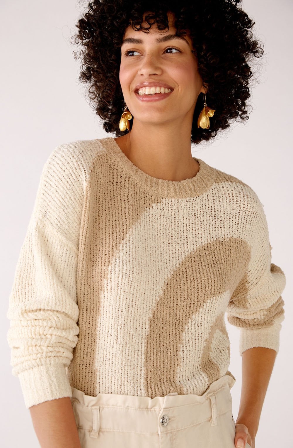 Stone and Cream Swirl Jumper