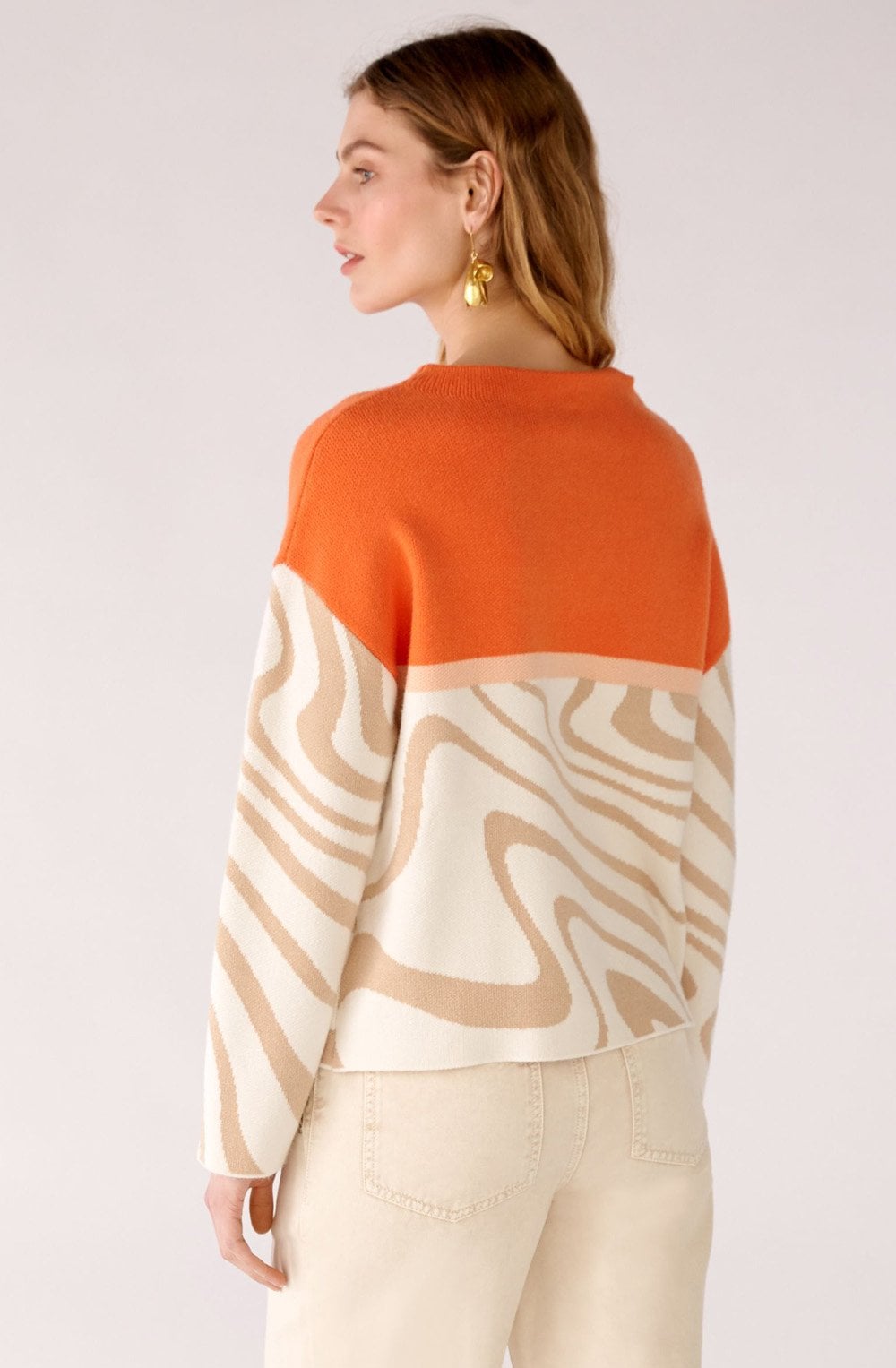Stone and Orange Marbled Jumper