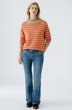 Stone and Orange Set In Sleeves Jumper