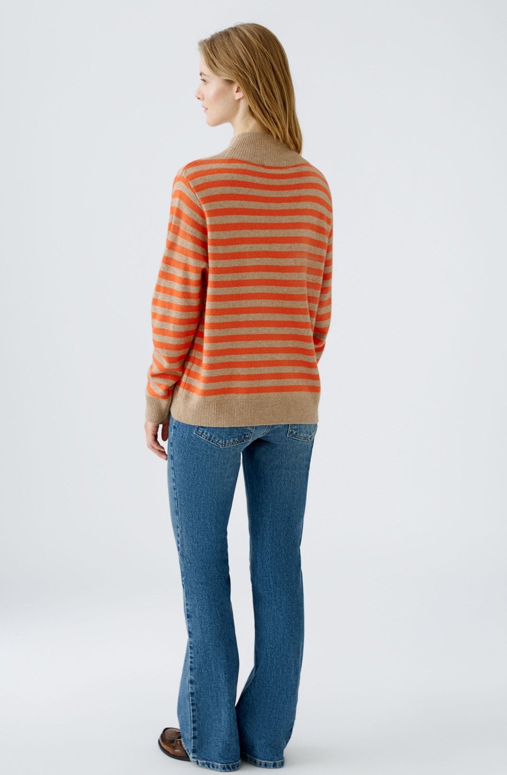 Stone and Orange Set In Sleeves Jumper