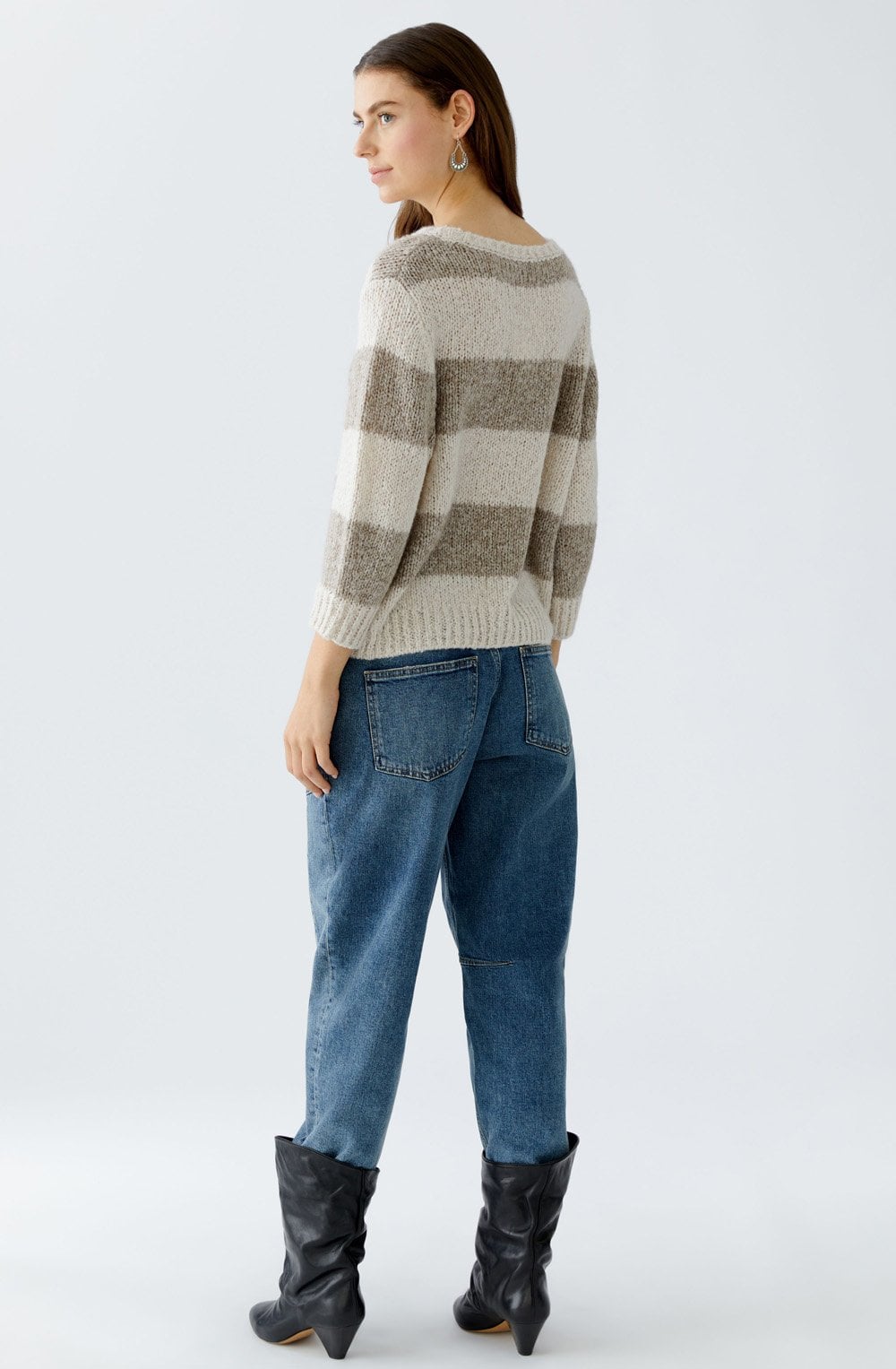 Stone and Taupe Striped Angel Yarn Jumper