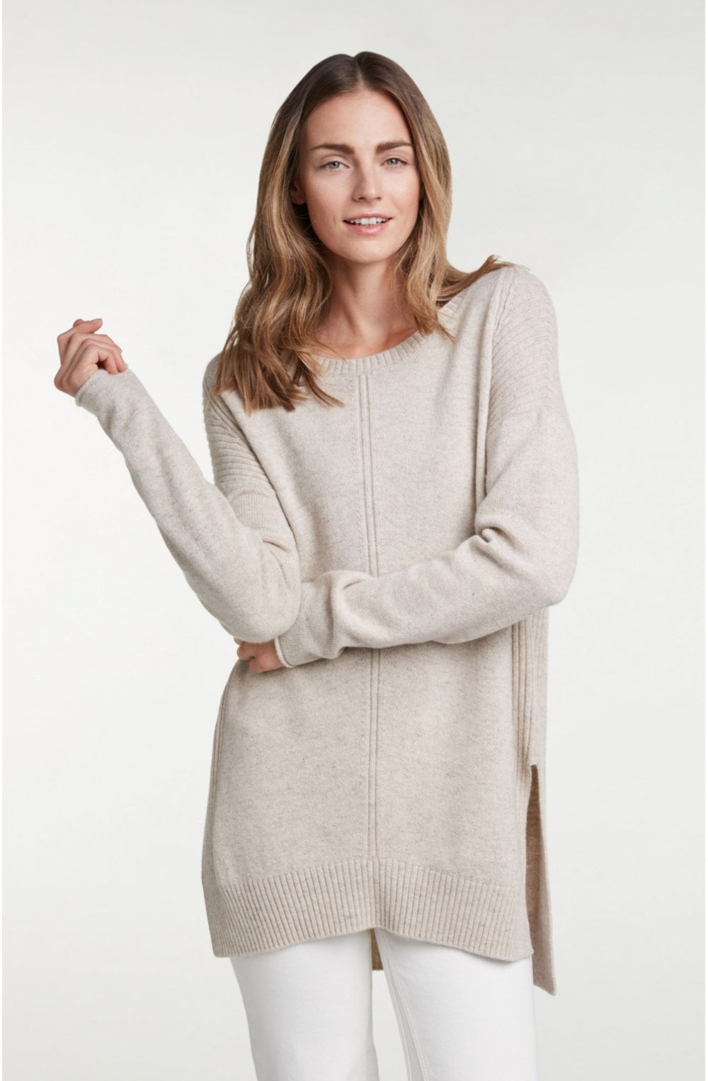 Stone Camel Mixed Knit Jumper