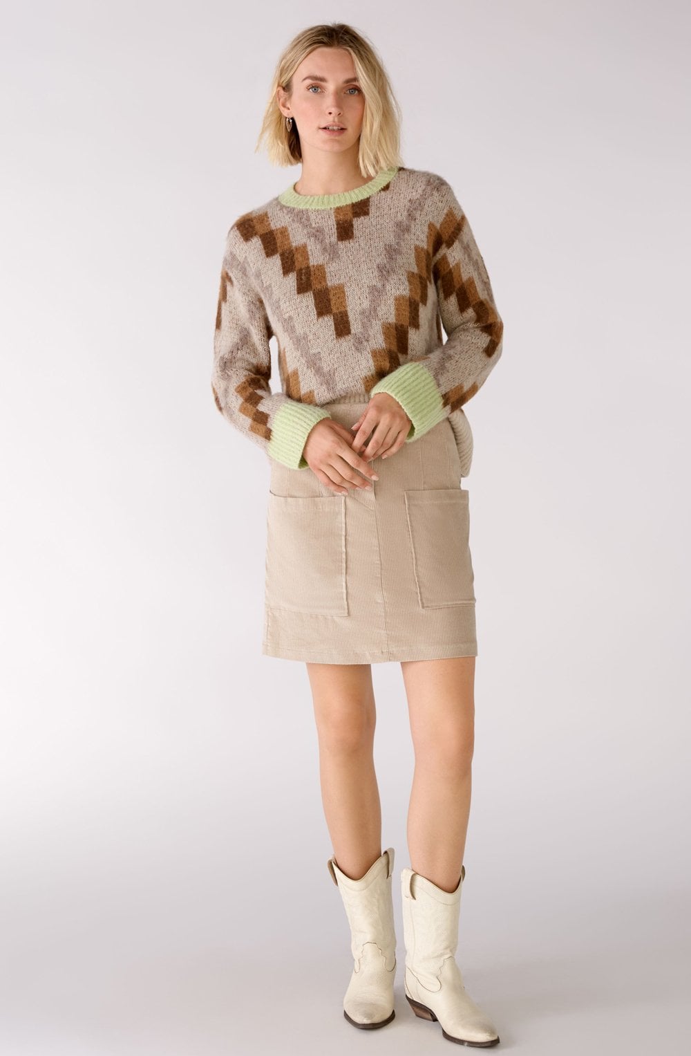 Stone Corduroy Skirt