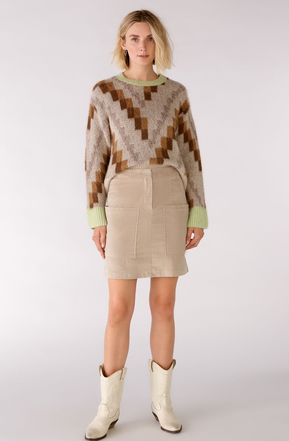 Stone Corduroy Skirt
