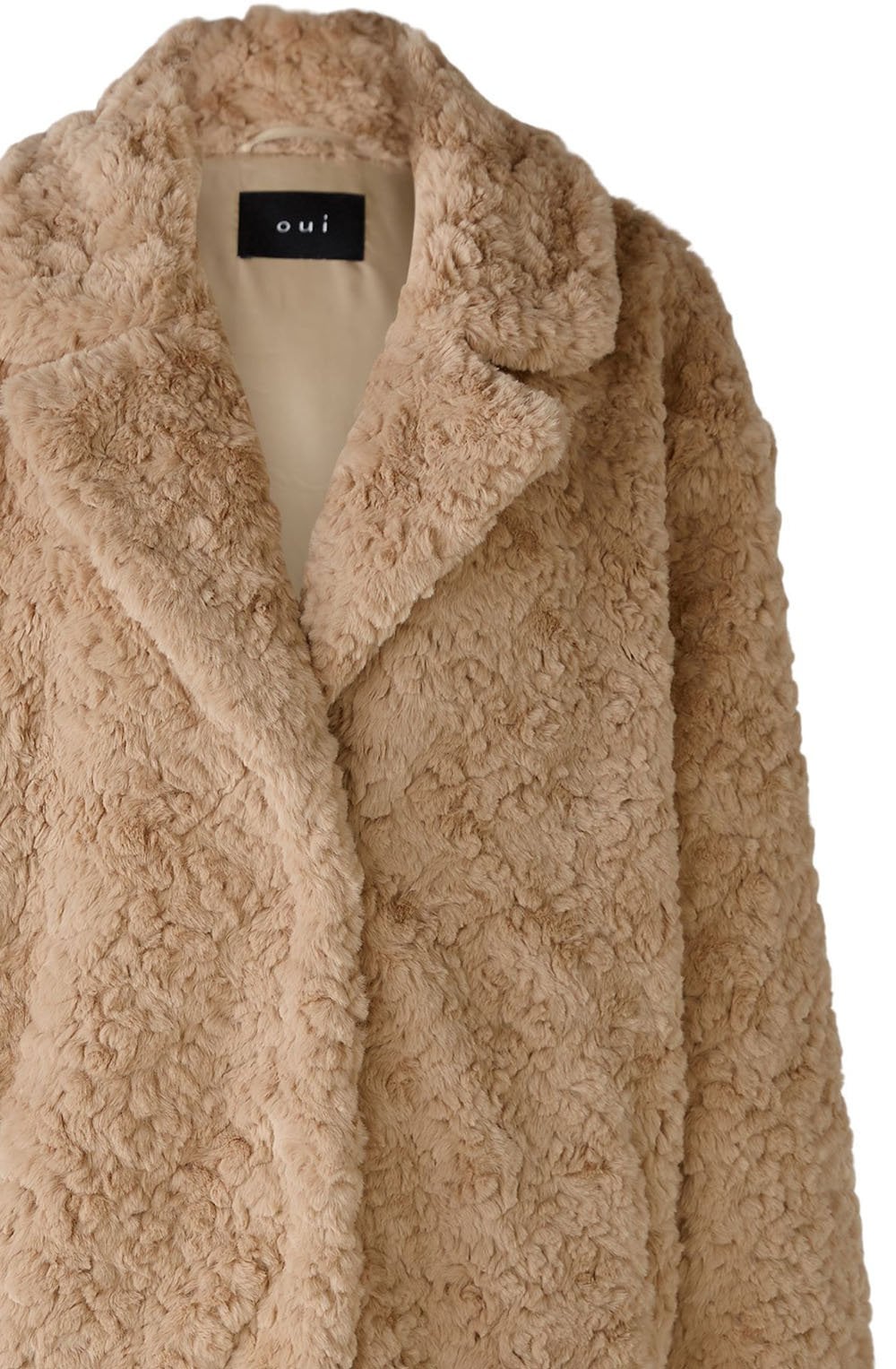 Stone Faux Fur Teddy Coat
