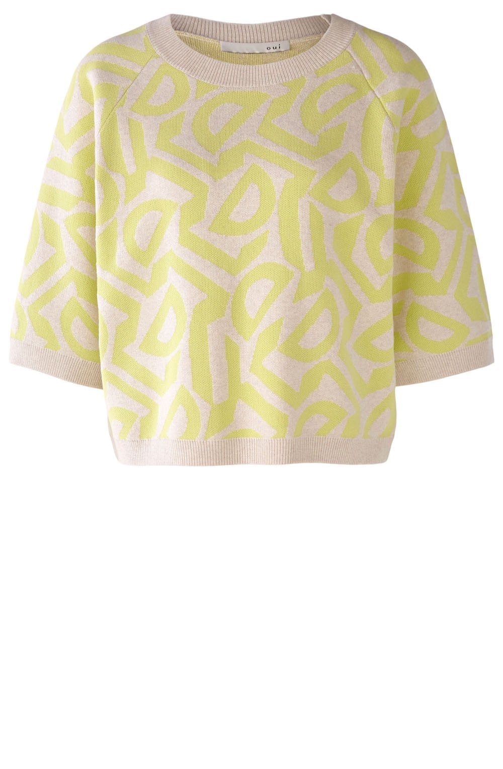 Stone Green Abstract Design Box Sweater