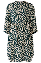 Stone Green Tie Waist Tunic Dress