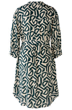Stone Green Tie Waist Tunic Dress