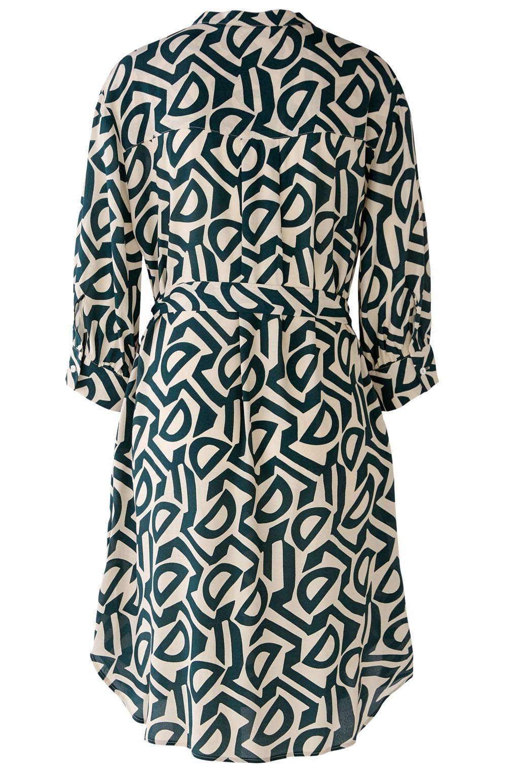 Stone Green Tie Waist Tunic Dress
