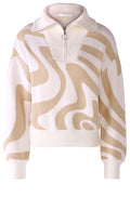 Stone Marbled Zip Neck Jumper
