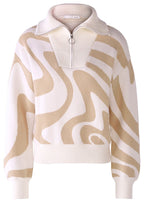 Stone Marbled Zip Neck Jumper