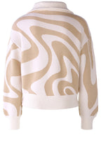 Stone Marbled Zip Neck Jumper