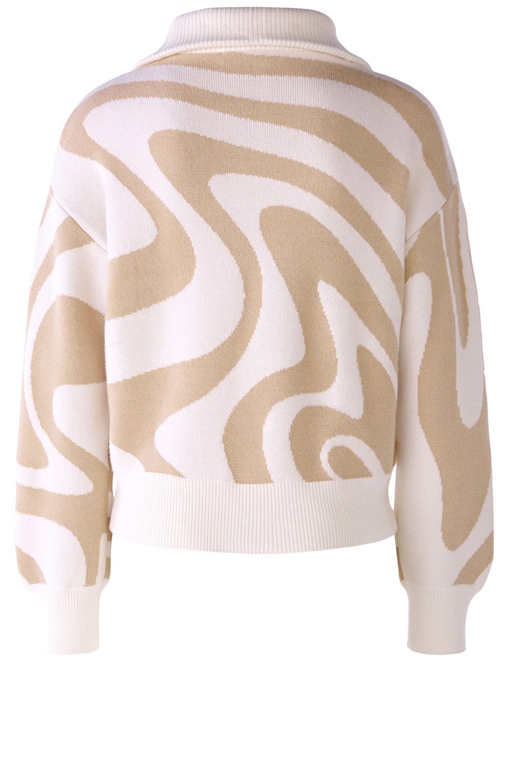 Stone Marbled Zip Neck Jumper