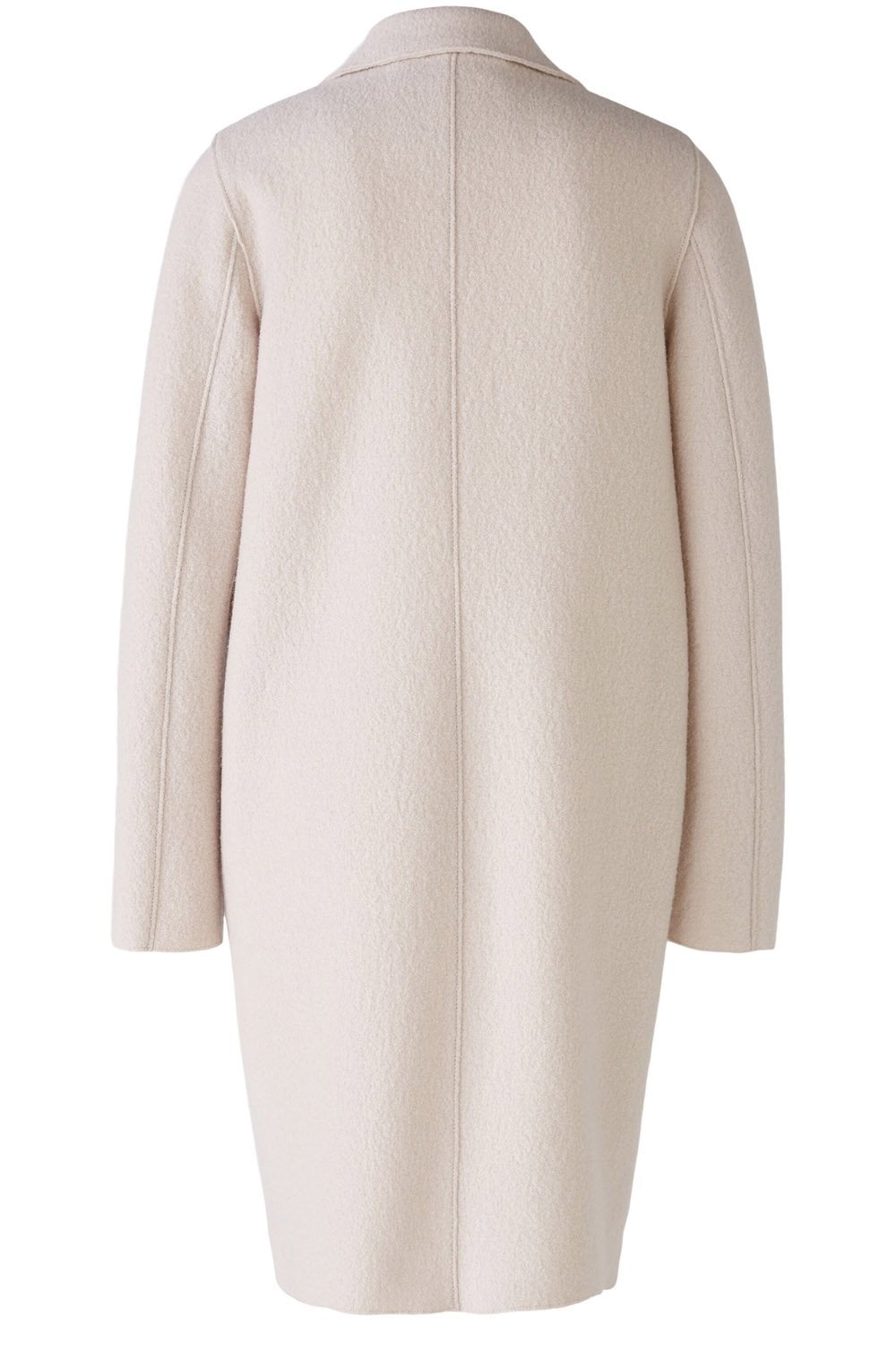 Stone Melange Boiled Wool Coat