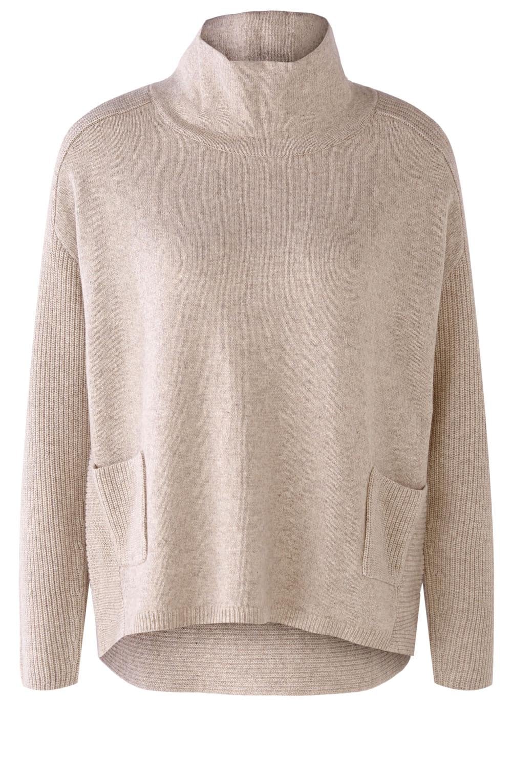 Stone Melange Cowl Neck Jumper