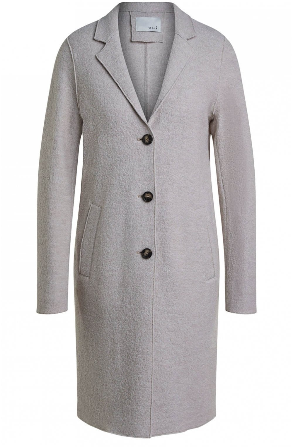 Stone Melange Knit Coat