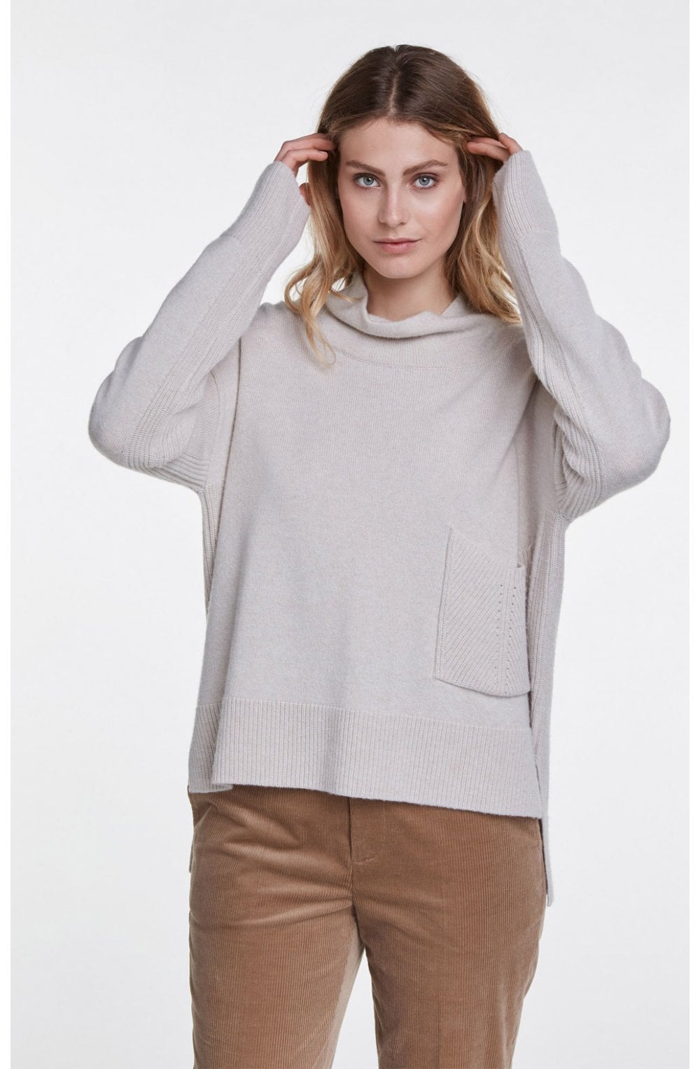 Stone Melange Wool Blend Jumper