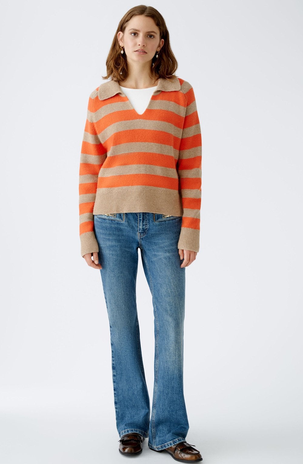 Stone Orange Collared Jumper
