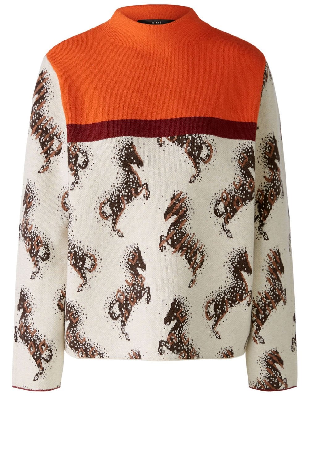Stone Orange Horses and Colour Block Jumper