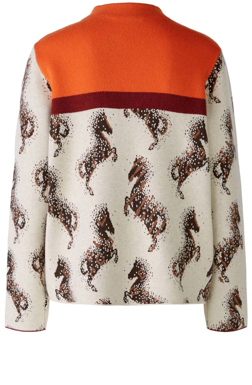 Stone Orange Horses and Colour Block Jumper