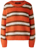 Stone Orange Striped Oversized Jumper