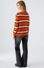 Stone Orange Striped Oversized Jumper