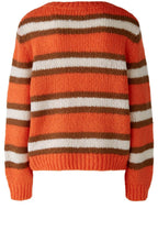 Stone Orange Striped Oversized Jumper