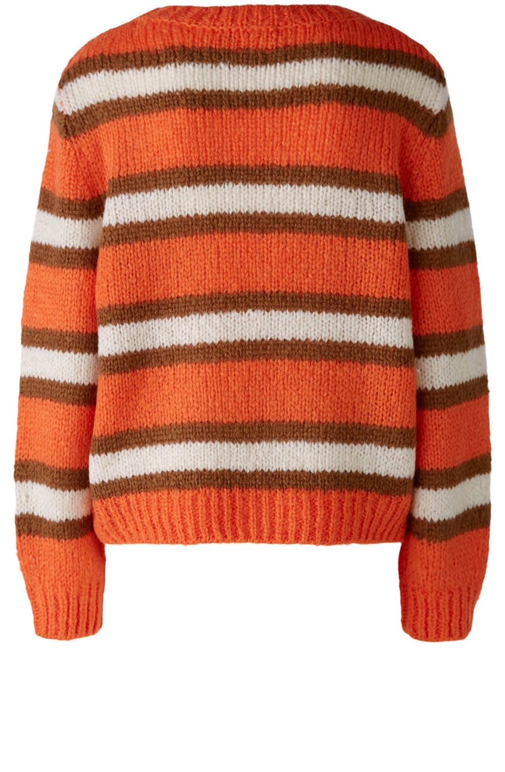 Stone Orange Striped Oversized Jumper