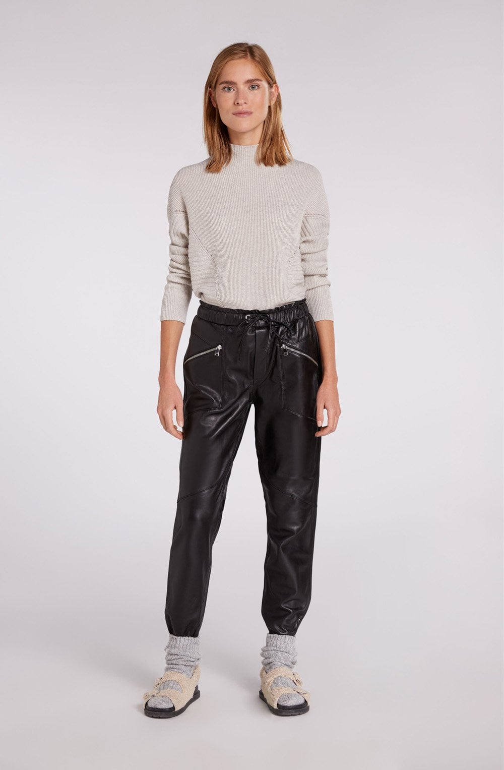 Stone Ribbed Knit Jumper