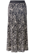Stormy Taupe Crinkled Pleat Midi Skirt