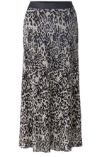 Stormy Taupe Crinkled Pleat Midi Skirt