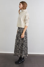 Stormy Taupe Crinkled Pleat Midi Skirt