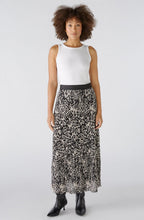 Stormy Taupe Crinkled Pleat Midi Skirt