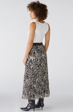 Stormy Taupe Crinkled Pleat Midi Skirt