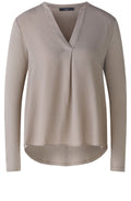 Stormy Taupe Jersey Back Blouse