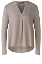 Stormy Taupe Jersey Back Blouse