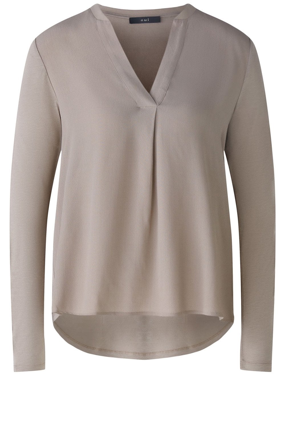 Stormy Taupe Jersey Back Blouse