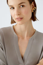 Stormy Taupe Jersey Back Blouse
