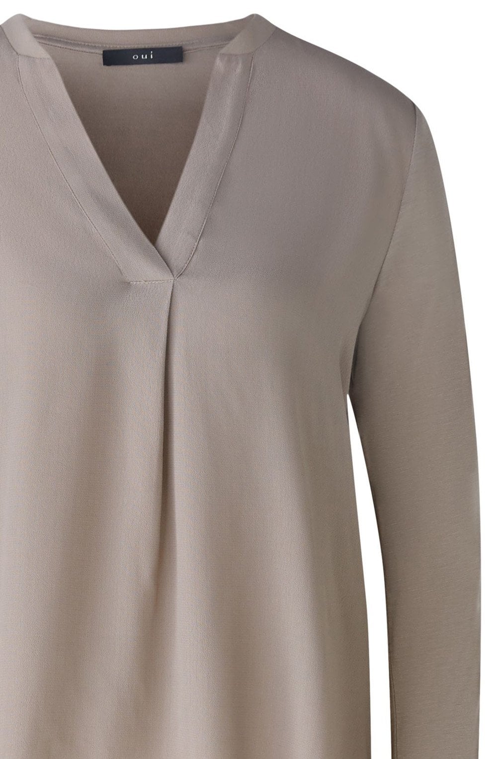 Stormy Taupe Jersey Back Blouse