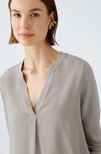 Stormy Taupe Jersey Back Blouse