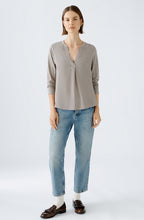 Stormy Taupe Jersey Back Blouse
