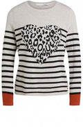 Stripe & Heart Design Jumper