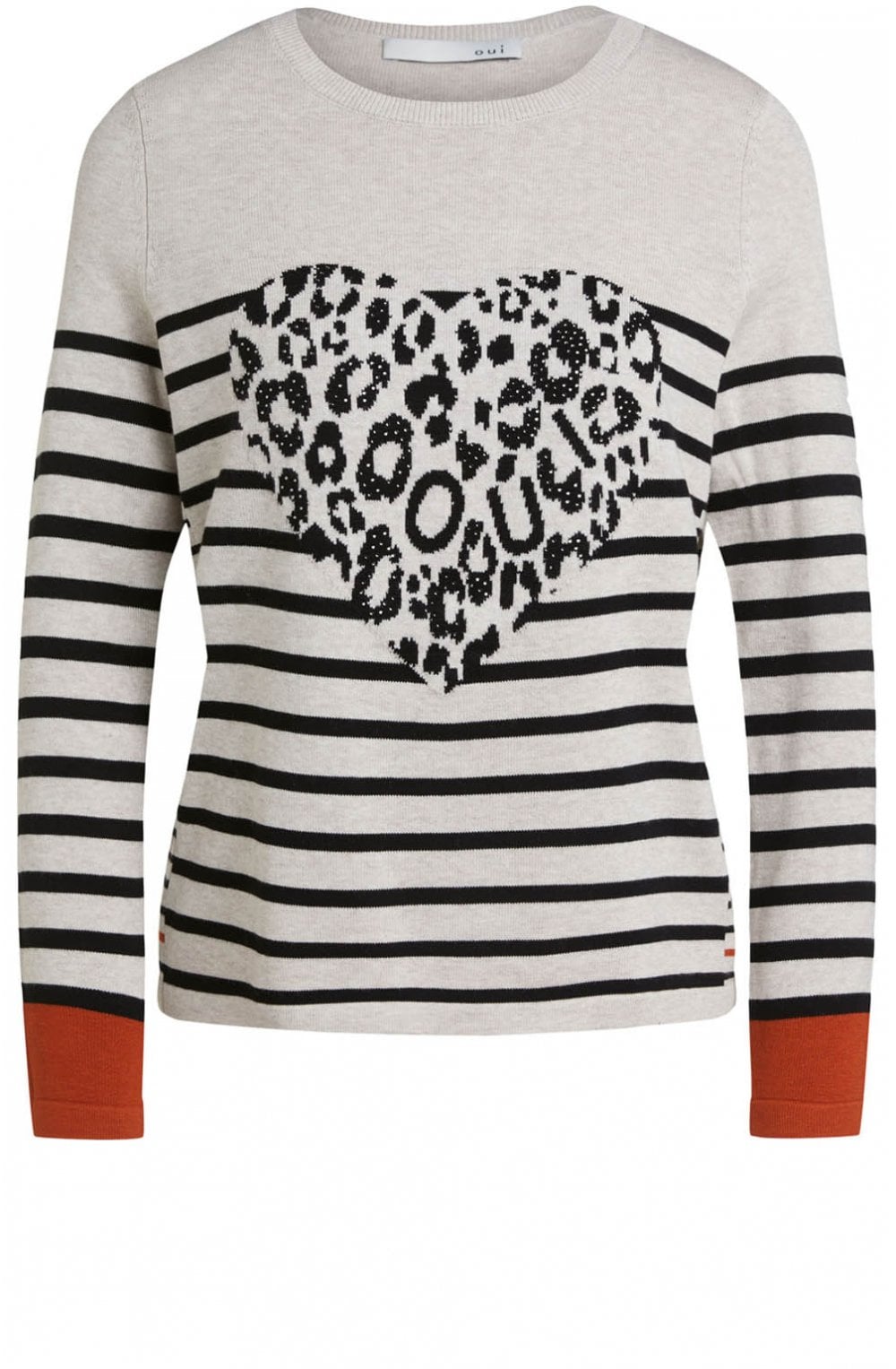 Stripe & Heart Design Jumper