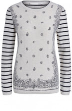 Stripe & Paisley Print Jumper