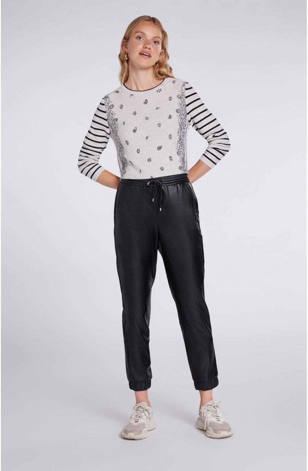 Stripe & Paisley Print Jumper