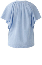 Striped Frill Sleeved Blouse